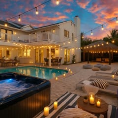 Beachfront Oasis w/ HTD Pool Cinema Game-Room Tiki